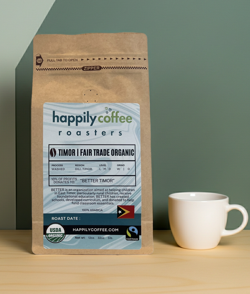 Freshly roasted, organic specialty coffee single-origin from East Timor