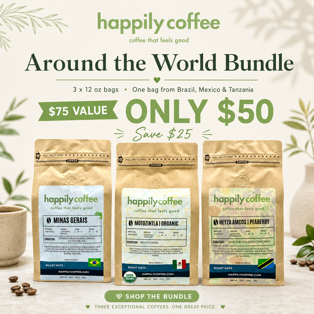 Around the World Bundle | 3-Pack Single-Origin Coffees