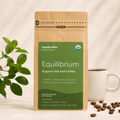freshly roasted usda organic half-caff coffee from happily coffee roasters. roasted fresh to order organic coffee that is half swiss water process decaf coffee and half usda organic specialty coffee medium roast.