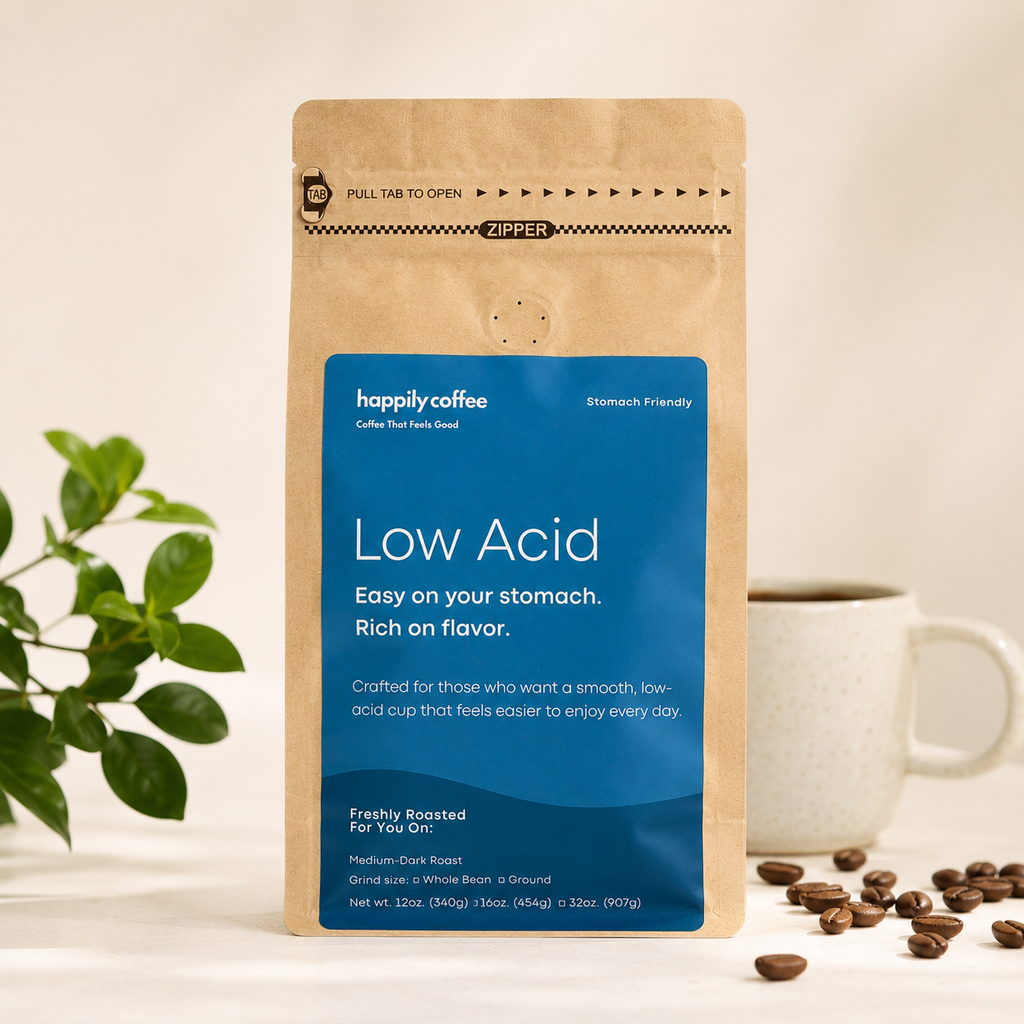 freshly roasted low-acid coffee