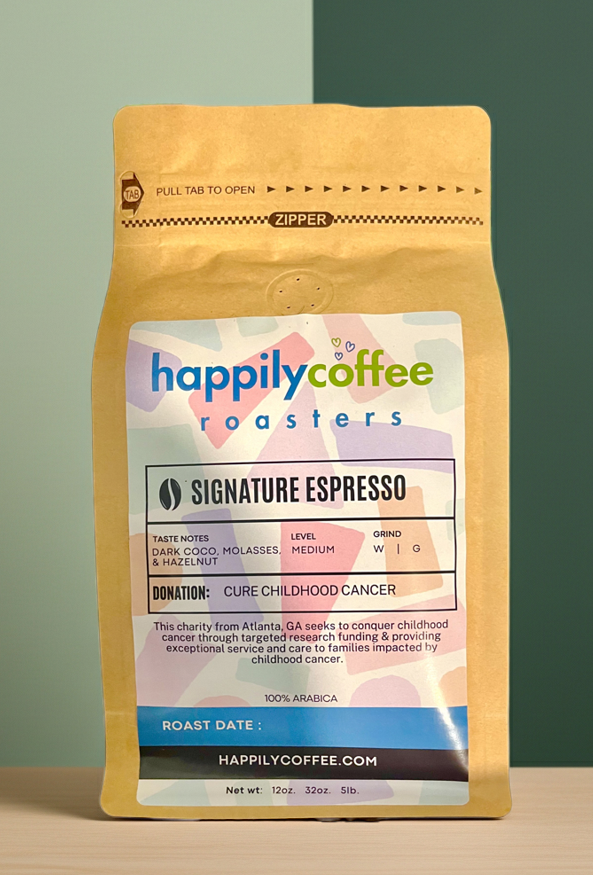 Freshly roasted espresso coffee beans