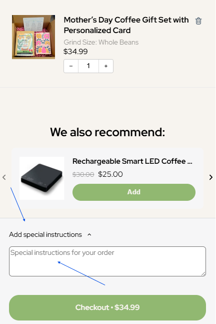 Mother’s Day Coffee Gift Set with Personalized Card