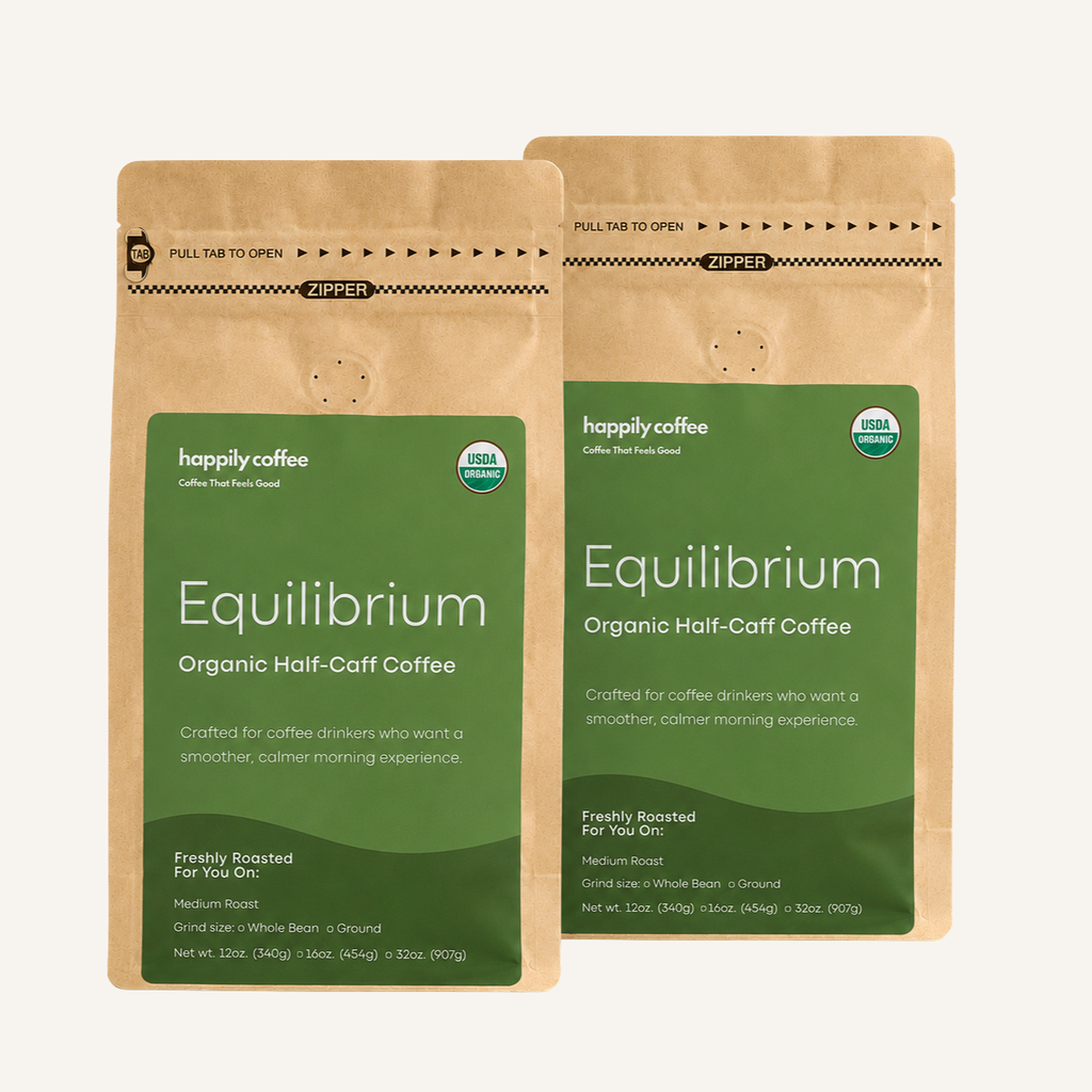 Equilibrium Half-Caff Coffee | Balanced Caffeine. Full Flavor. USDA Organic 12oz.