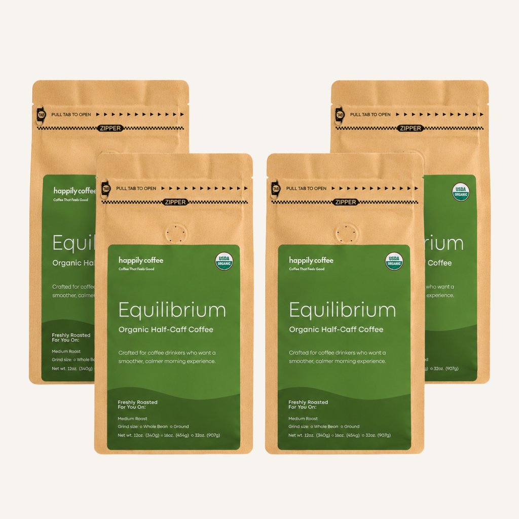 Equilibrium Half-Caff Coffee | Balanced Caffeine. Full Flavor. USDA Organic 12oz.